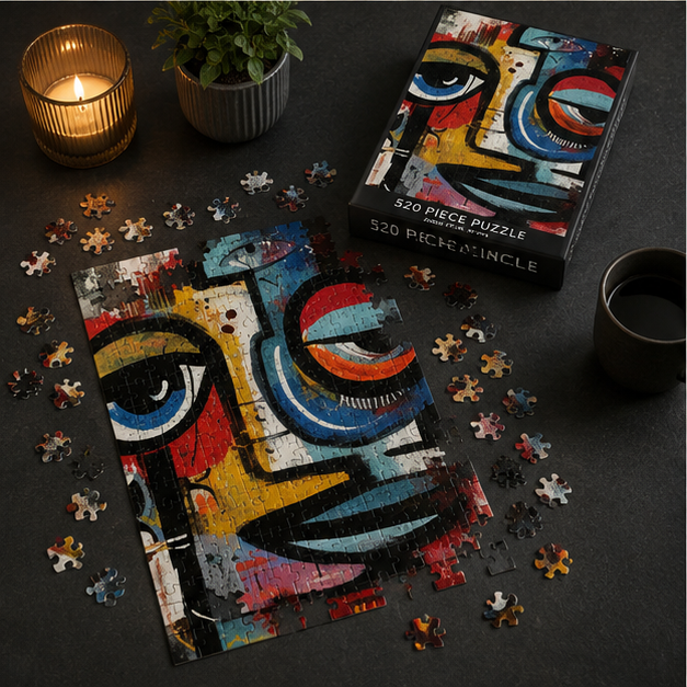 Vibrant Abstract Street Art Face Jigsaw Puzzle For Adults And Teens