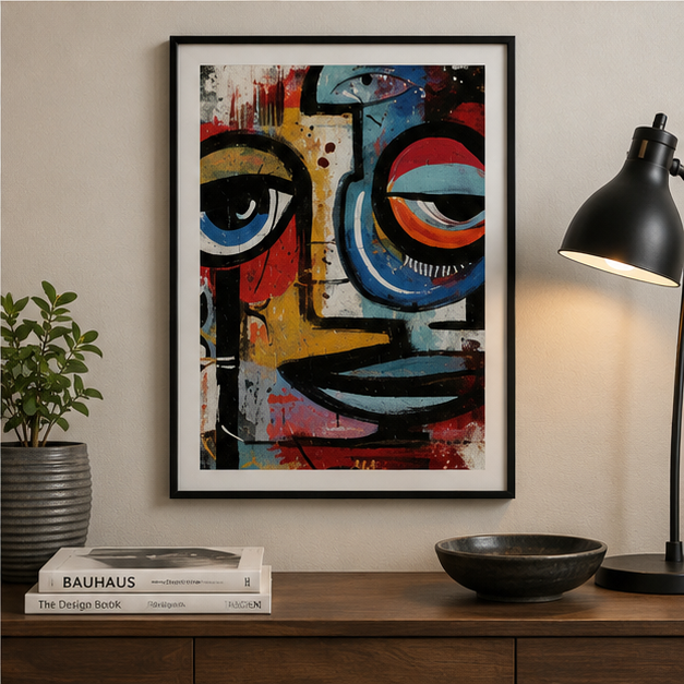 Vibrant Abstract Street Art Face Jigsaw Puzzle For Adults And Teens