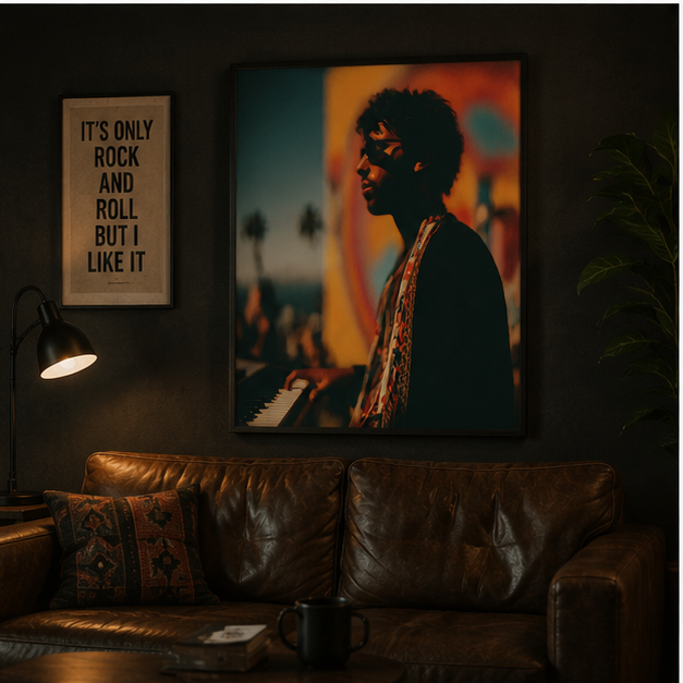 Matte Vertical Poster Moody Retro Musician Portrait Soft Matte Finish On Museum Grade Paper