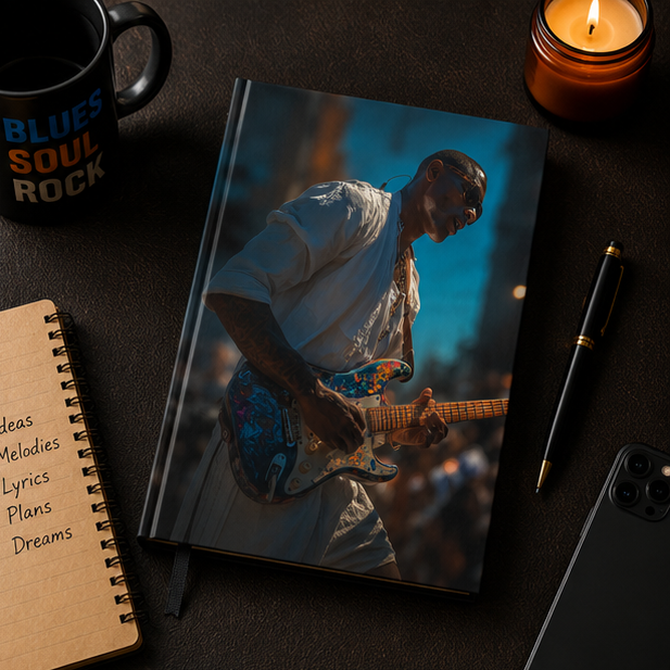 Guitarist Hardcover Journal For Musicians And Creatives Moody Live Music Notebook For Sketching Lyrics And Notes