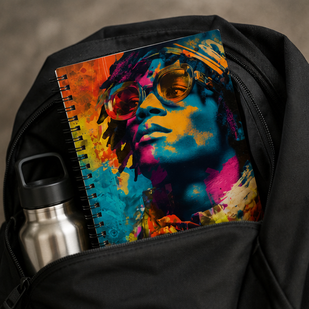 Colorful Portrait Spiral Notebook Vibrant Afrocentric Art Journal With Ruled 90gsm Paper For Creative Notes