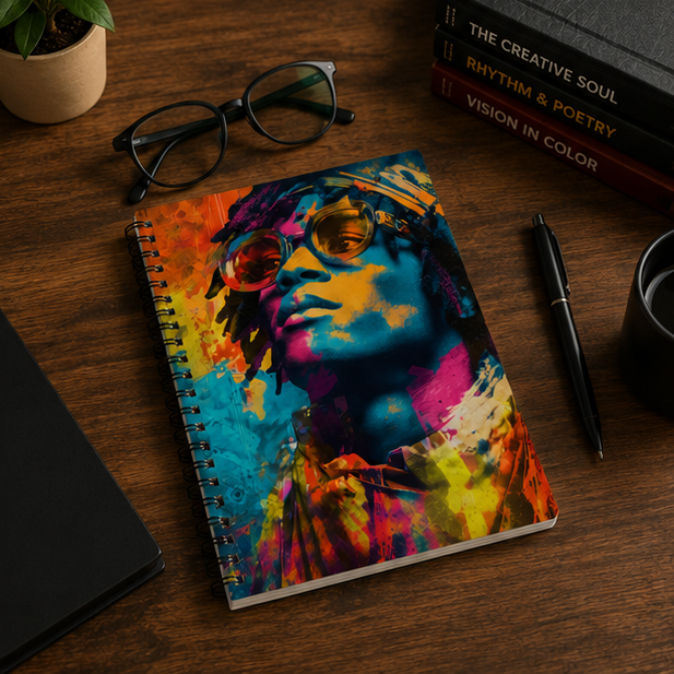 Colorful Portrait Spiral Notebook Vibrant Afrocentric Art Journal With Ruled 90gsm Paper For Creative Notes