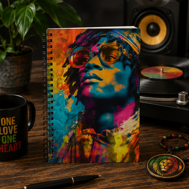 Colorful Portrait Spiral Notebook Vibrant Afrocentric Art Journal With Ruled 90gsm Paper For Creative Notes
