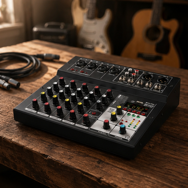 Mini 6-Channel Bluetooth Audio Mixer for Music & Streaming