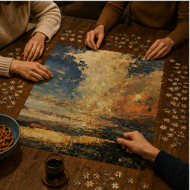 Sunset Sky Jigsaw Puzzle Impressionist Landscape Artwork Available In 110 252 520 And 1014 Piece Sizes