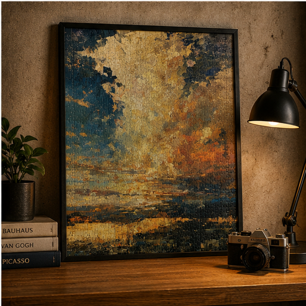 Sunset Sky Jigsaw Puzzle Impressionist Landscape Artwork Available In 110 252 520 And 1014 Piece Sizes
