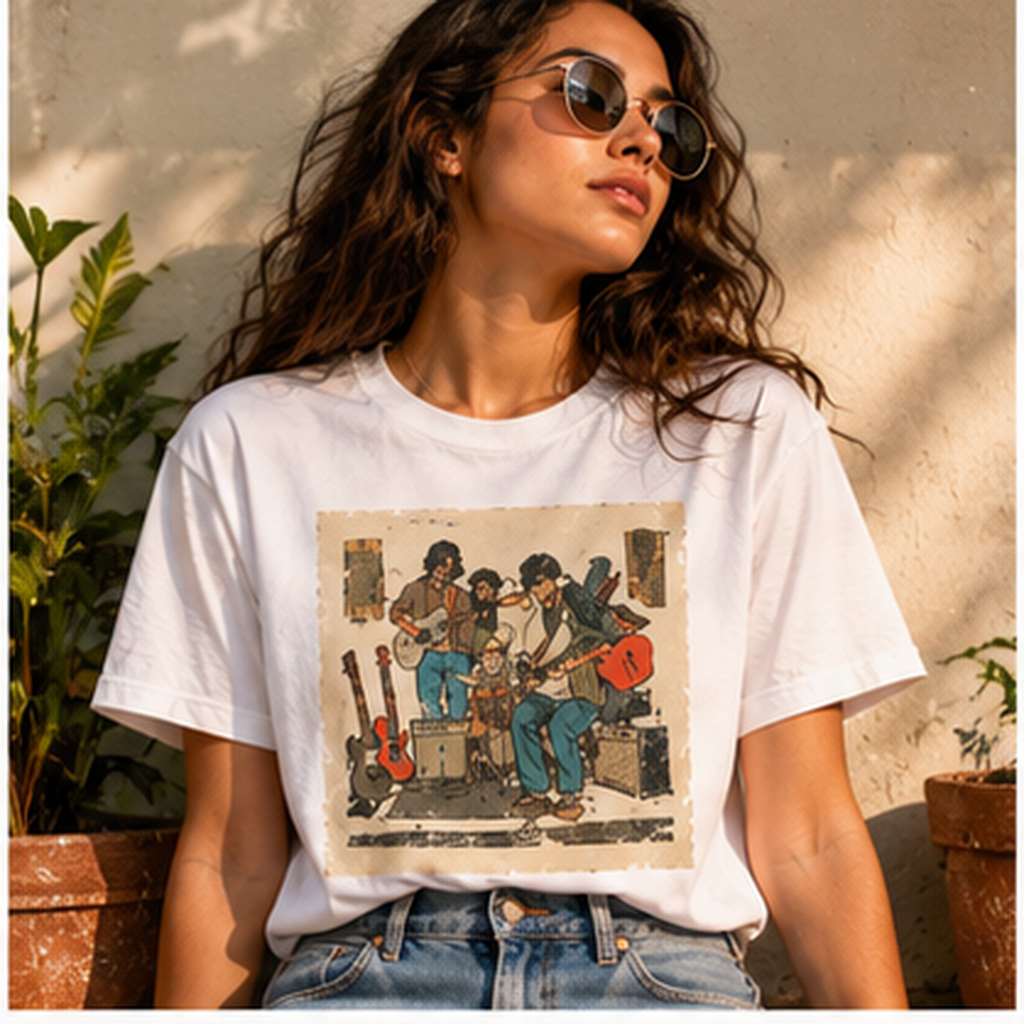 Vintage Band Rehearsal T-Shirt, Retro Indie Rock Tee, Guitar Player Shirt, Musician Gift, Garage Band Graphic Tee, Music Lover Shirt
