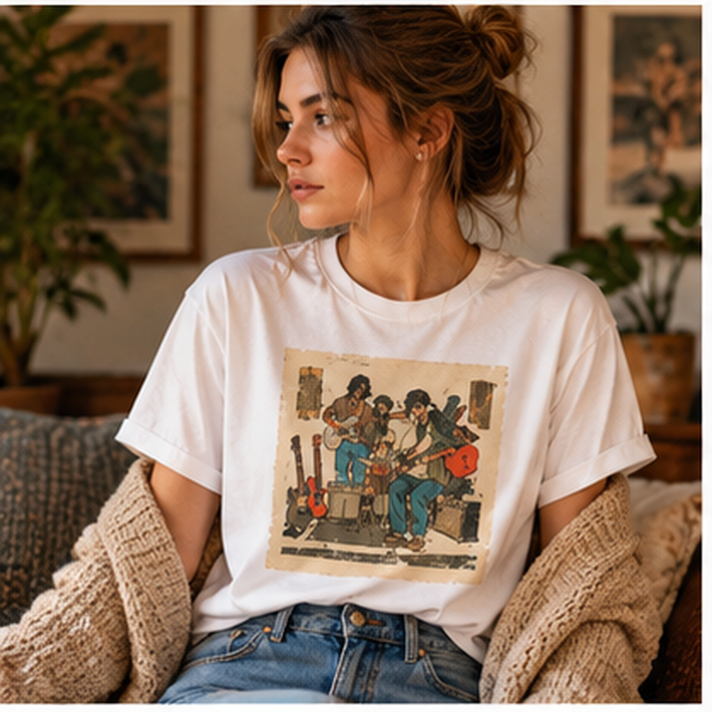 Vintage Band Rehearsal T-Shirt, Retro Indie Rock Tee, Guitar Player Shirt, Musician Gift, Garage Band Graphic Tee, Music Lover Shirt