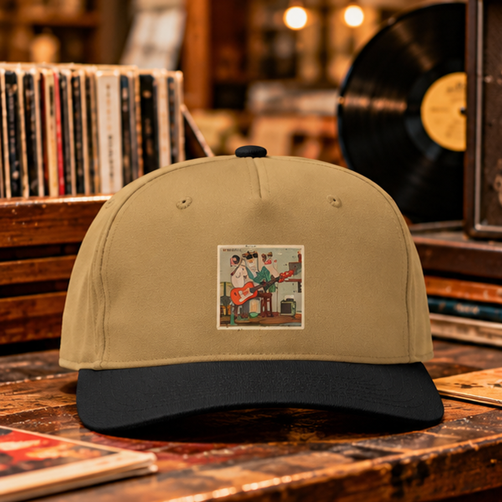 Vintage Classroom Patch Cap, Retro Music Hat, Guitar Band Baseball Cap, Artistic Two Tone Hat, Music Lover Gift, Vintage Music Cap