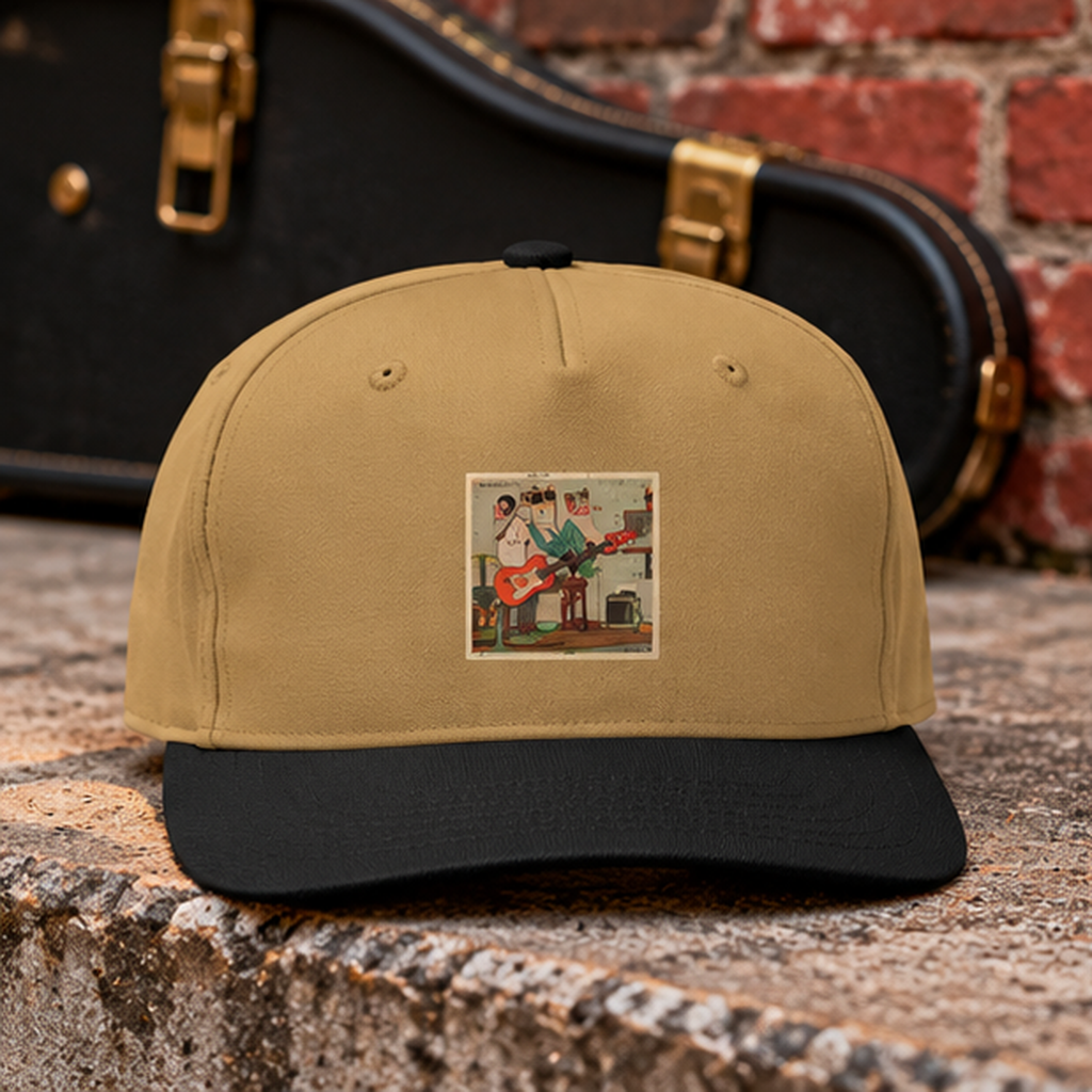 Vintage Classroom Patch Cap, Retro Music Hat, Guitar Band Baseball Cap, Artistic Two Tone Hat, Music Lover Gift, Vintage Music Cap