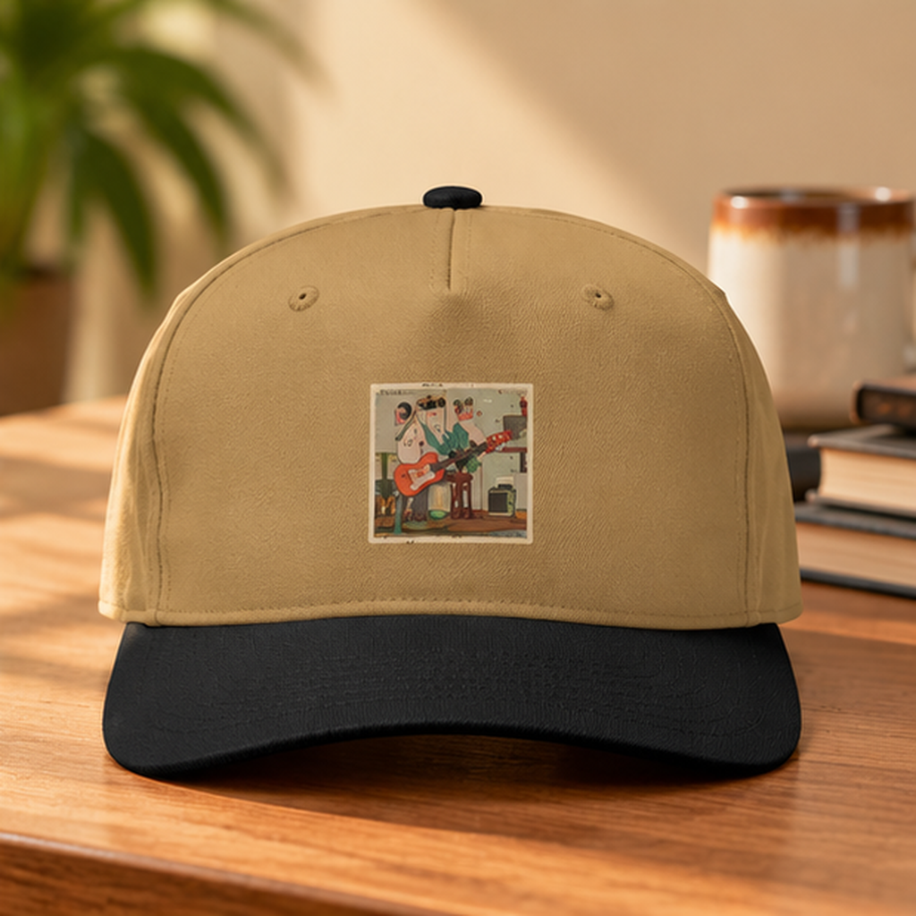 Vintage Classroom Patch Cap, Retro Music Hat, Guitar Band Baseball Cap, Artistic Two Tone Hat, Music Lover Gift, Vintage Music Cap