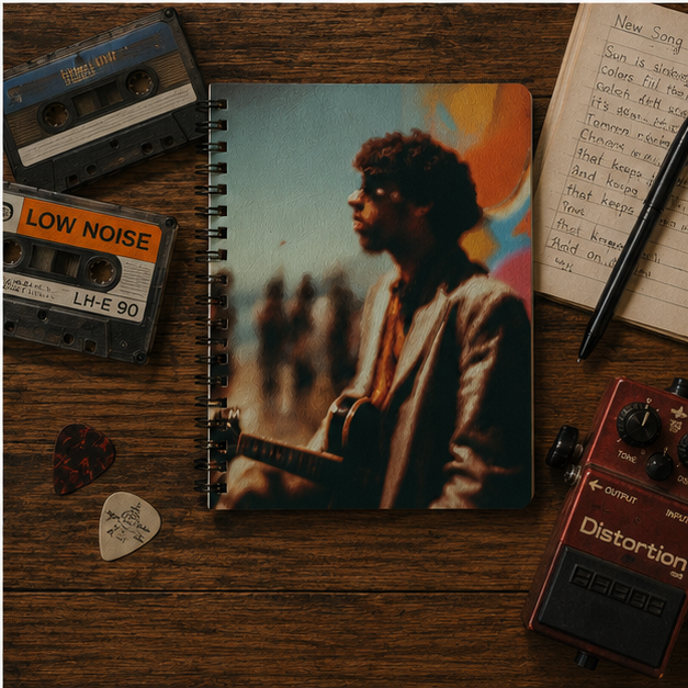 Vintage Musician Spiral Notebook — Ruled Lined Journal for Songwriters & Fans