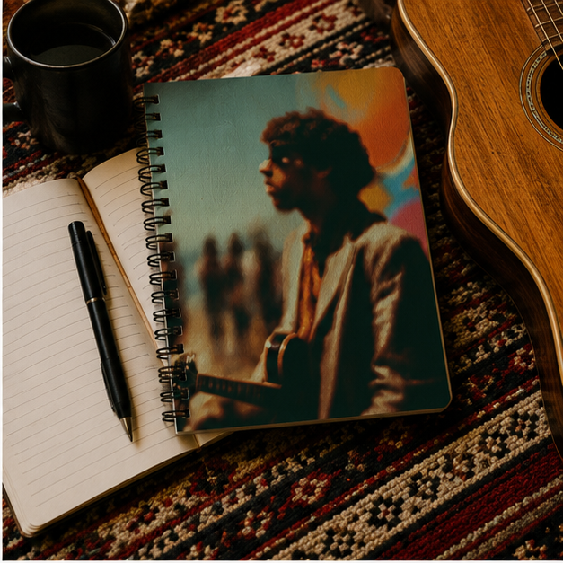 Vintage Musician Spiral Notebook — Ruled Lined Journal for Songwriters & Fans